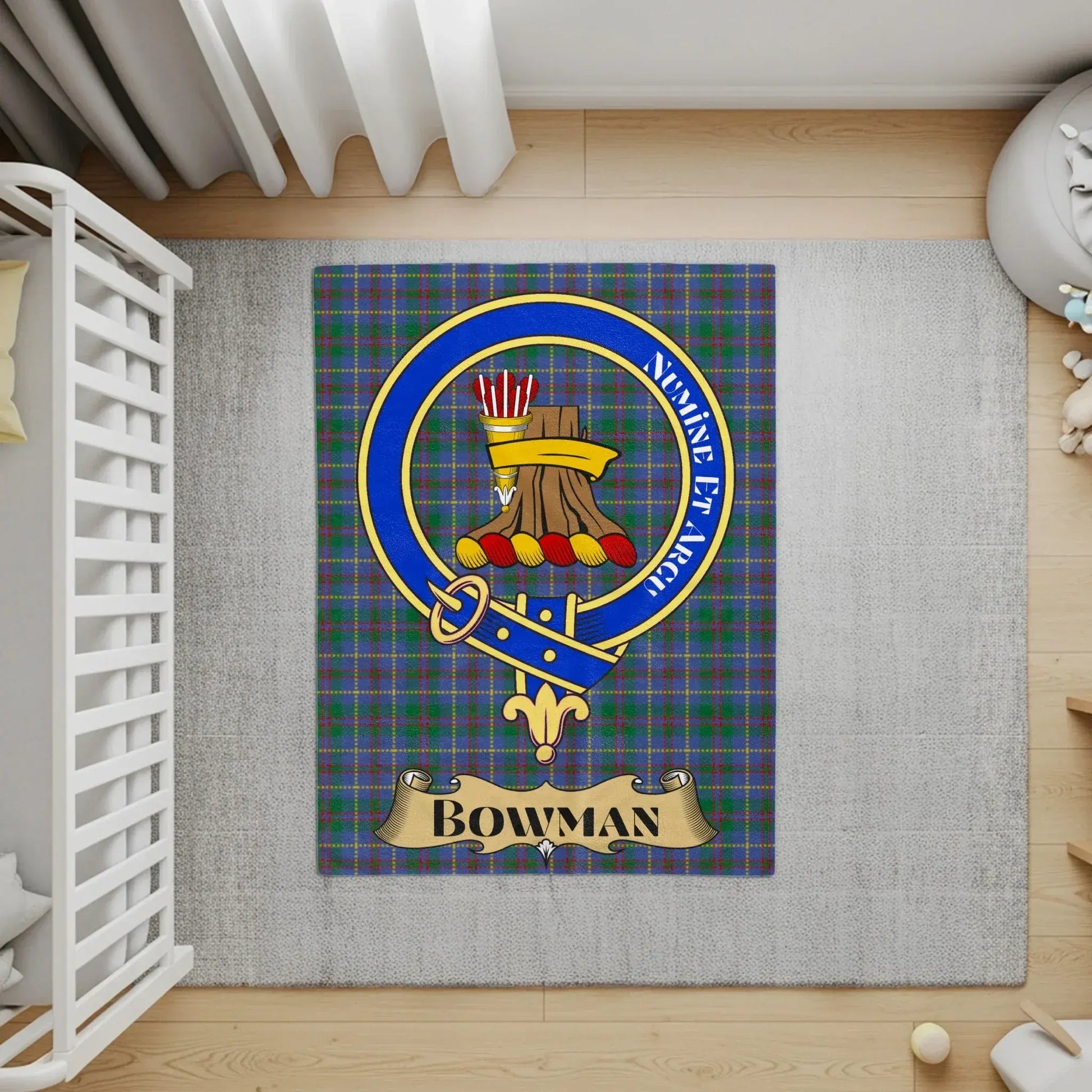 Bowman Crest Tartan Crest Personalized Kids Rug product