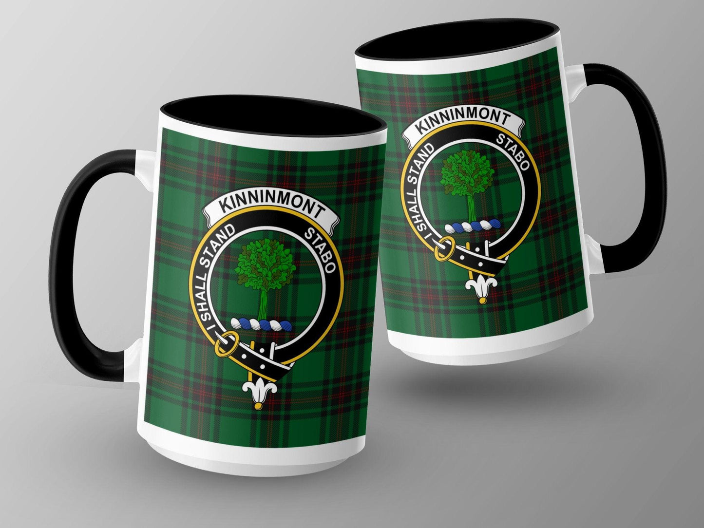 Traditional Scottish Kinninmont Clan Crest Tartan Mug - Living Stone Gifts