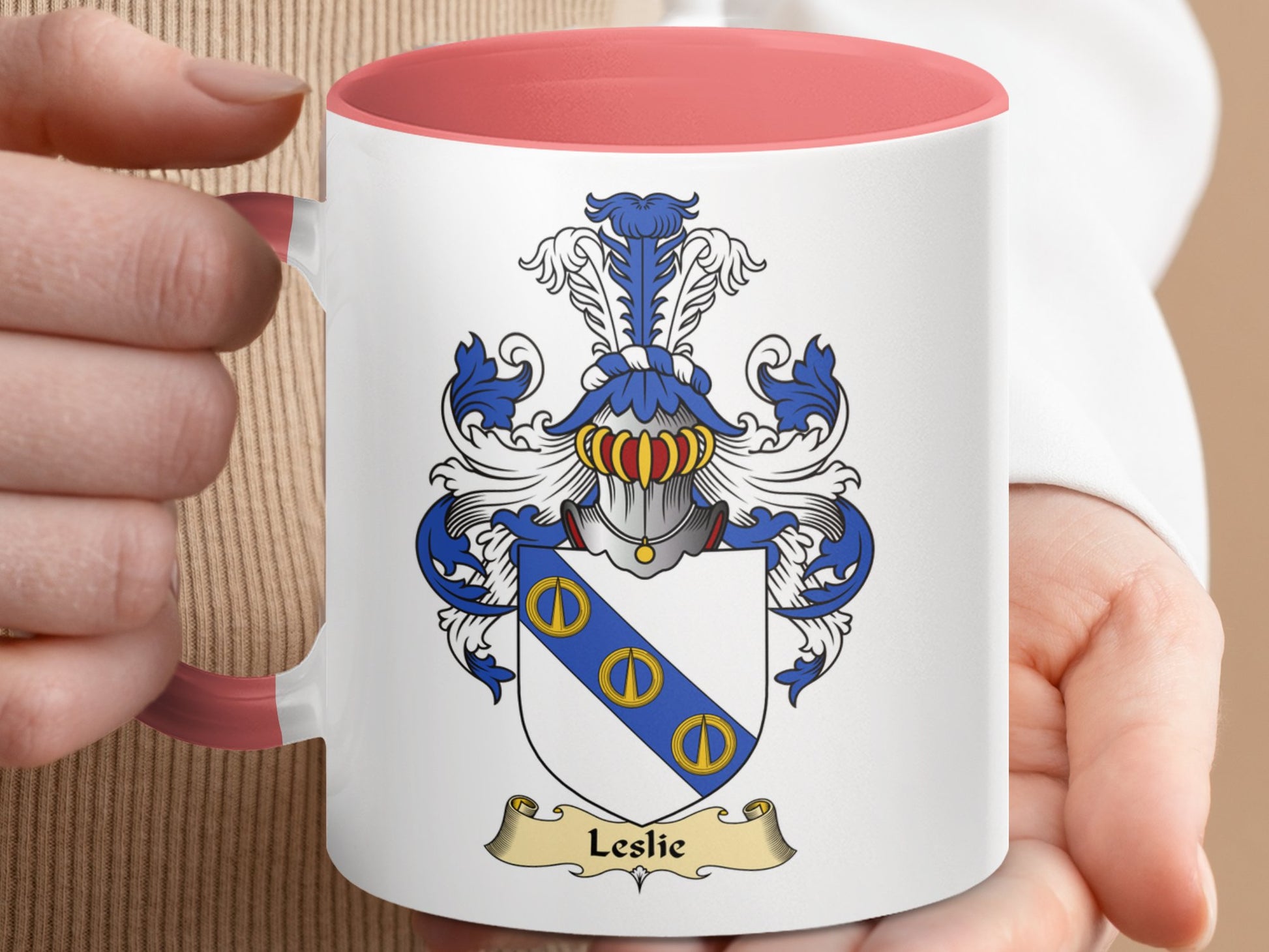 Clan Leslie Scottish Coat of Arms Accent Mug - Living Stone Gifts