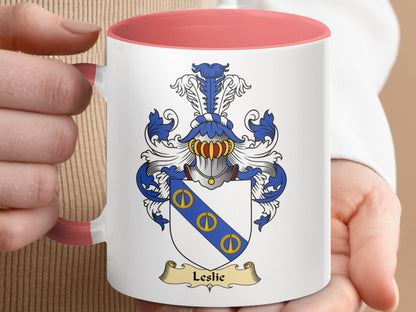 Clan Leslie Scottish Coat of Arms Accent Mug - Living Stone Gifts