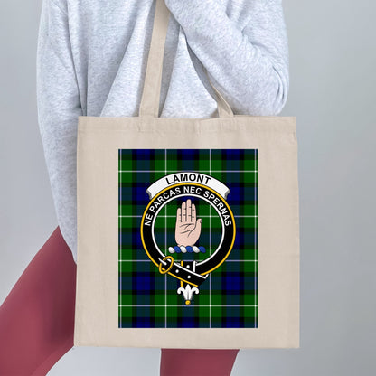 Clan Lamont Scottish Crest Tartan Tote Bag - Living Stone Gifts