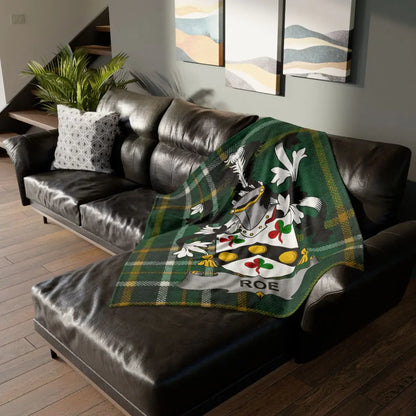 Personalized Roe Clan Family Crest Tartan Blanket product