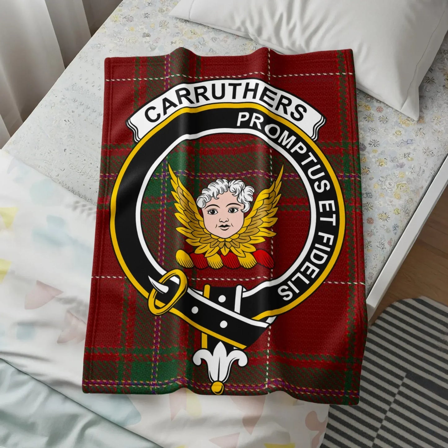 Carruthers Plaid Crest Design Cozy Blanket product