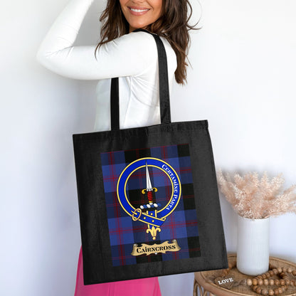 Cairncross Clan Crest Tartan Pattern Tote Bag - Living Stone Gifts