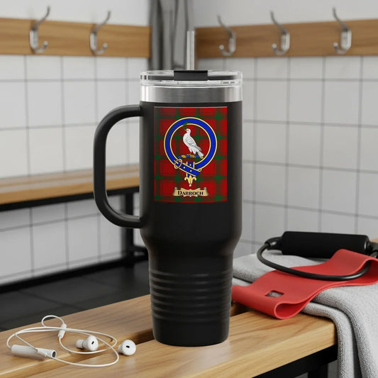 Stylish Tartan Design Insulated Black Tumbler product
