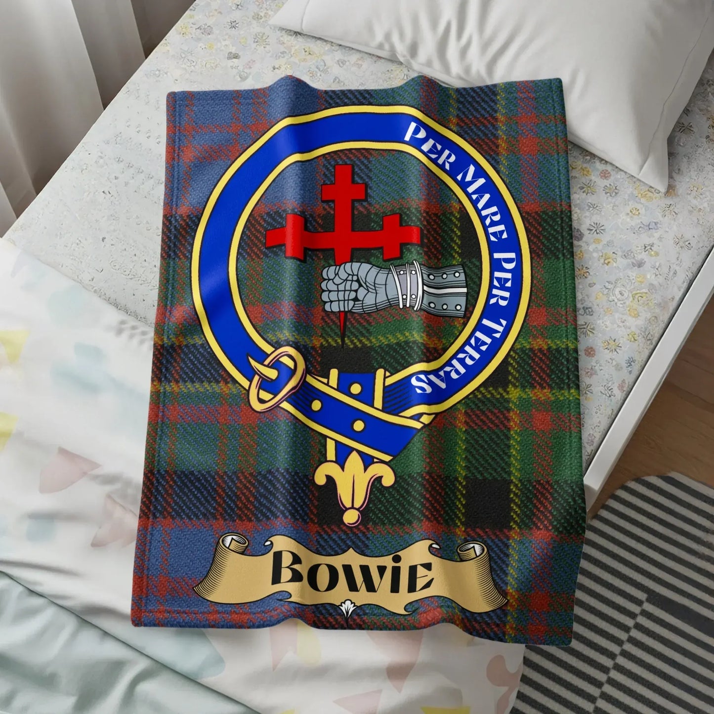 Per Mare Per Terras Bowie Plaid Blanket product