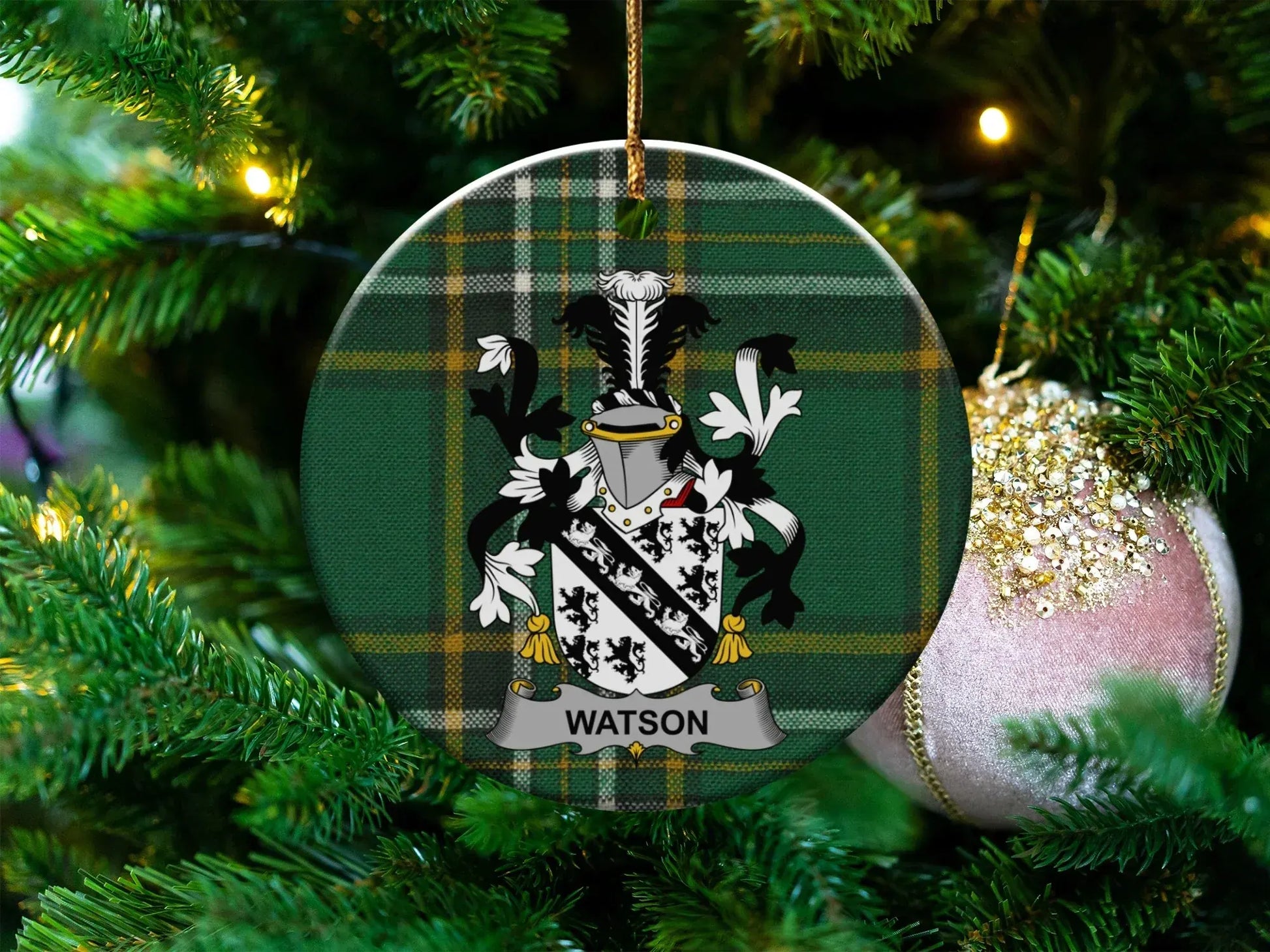 Personalized Family Crest Tree Ornament product type