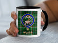 Toshach tartan mug with a coloured accent handle and interior
