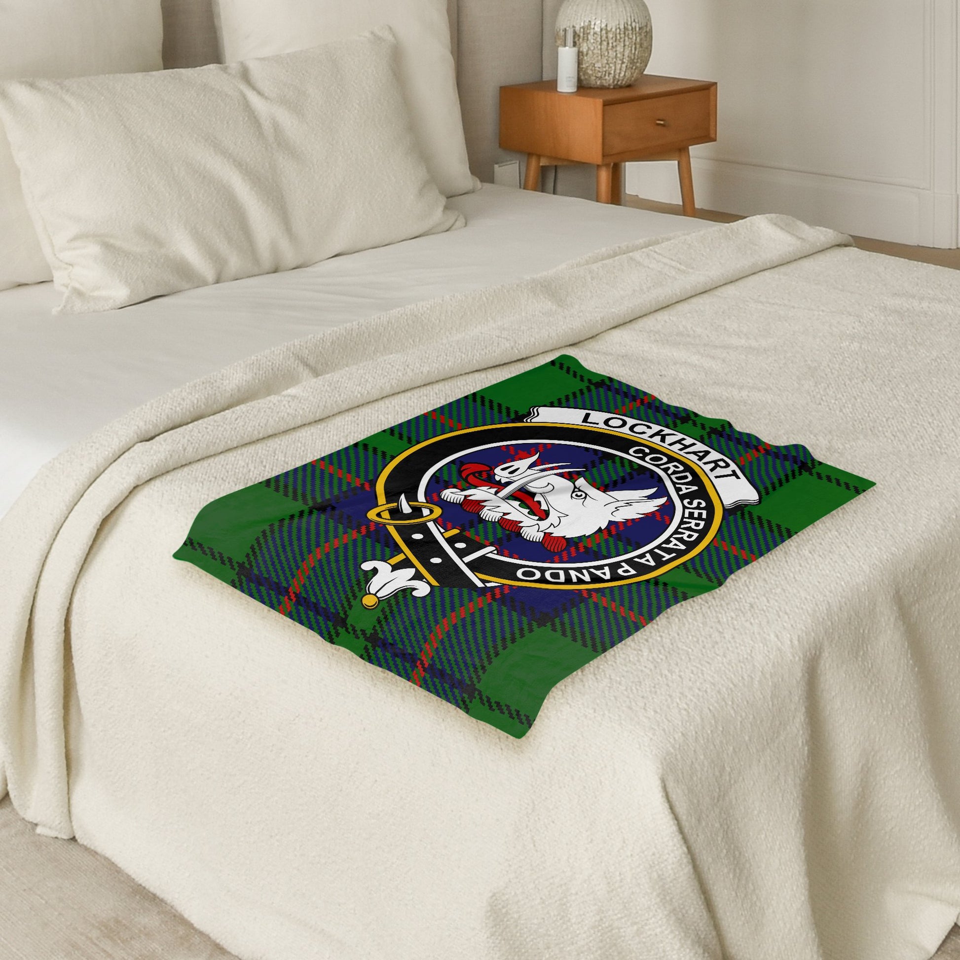 Scottish Clan Lockhart Corda Serrata Pando Blanket - Living Stone Gifts