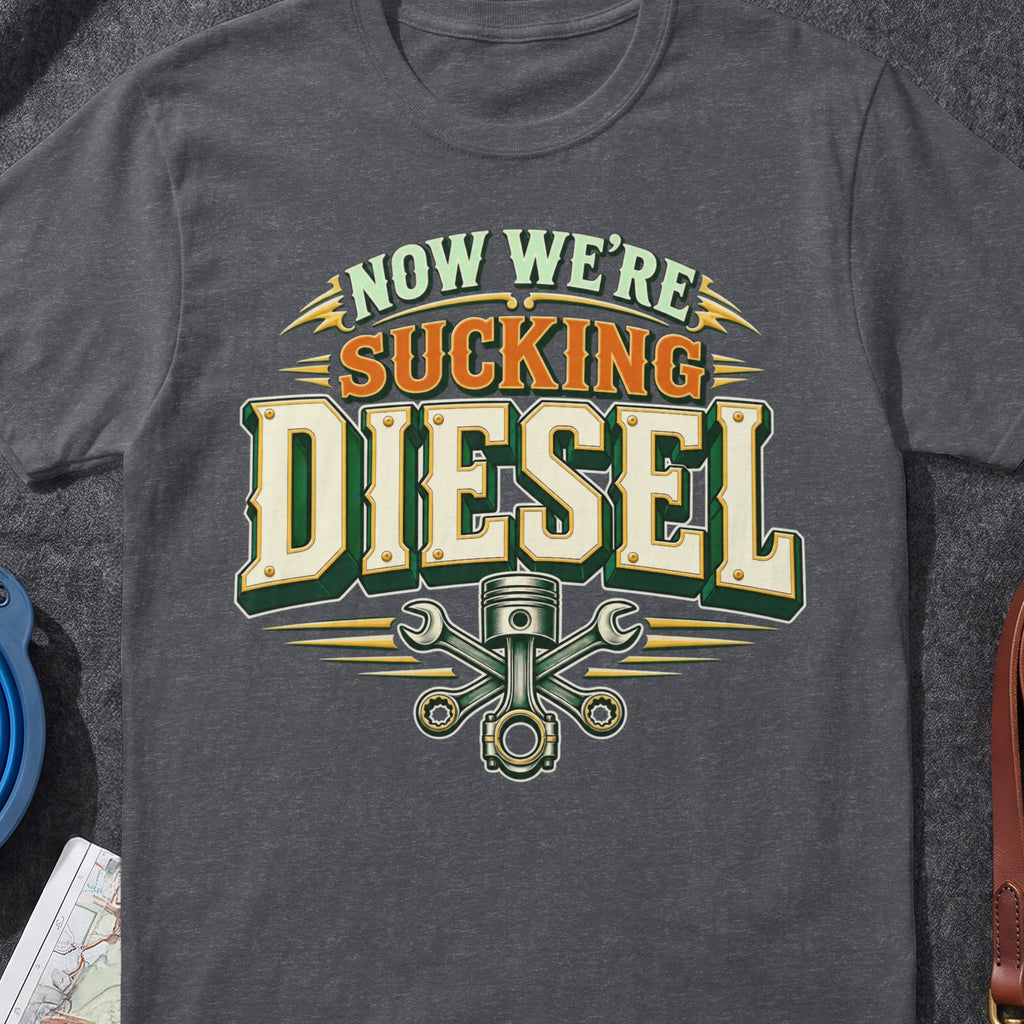 Now We're Sucking Diesel Irish graphic T-shirt in Dark Heather Grey