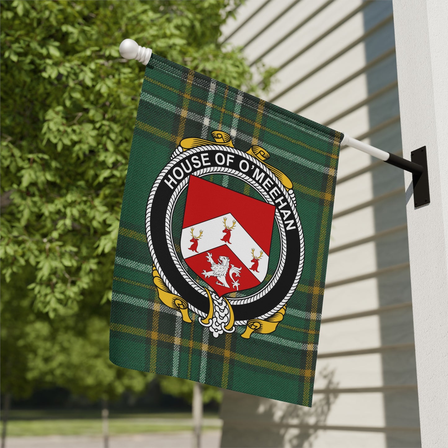 Family House of O'Meehan Garden Flag Crest Decor