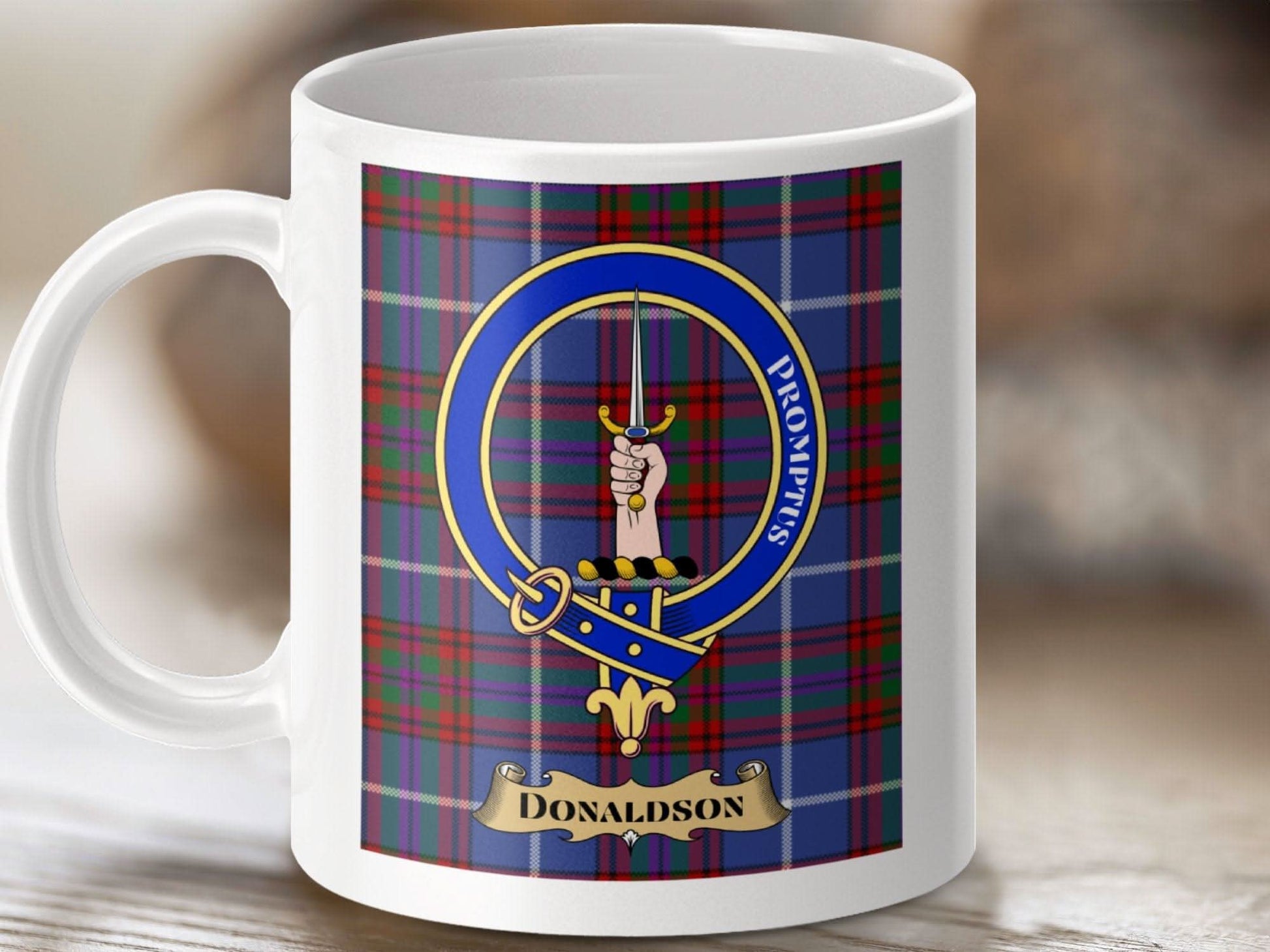 Clan Donaldson Family Crest Tartan Mug product