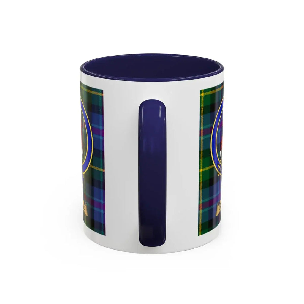 Steele clan crest mug shown in 11 oz and 15 oz sizes