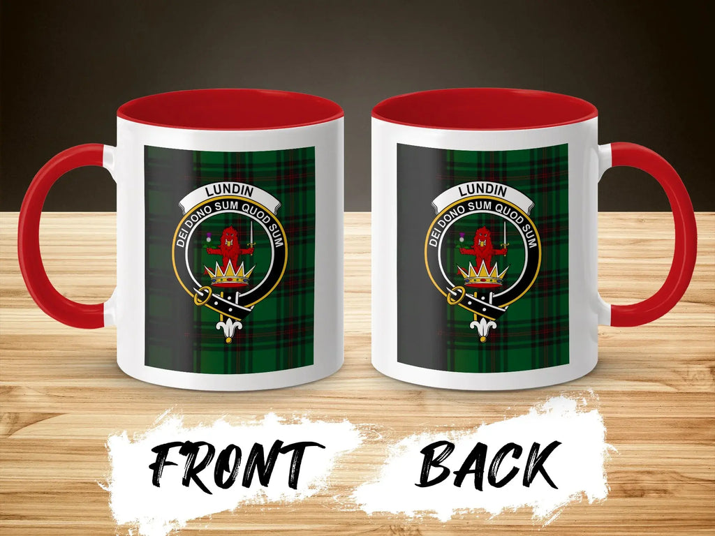 Lundin Clan Plaid Crest Ceramic Mug Gift Product