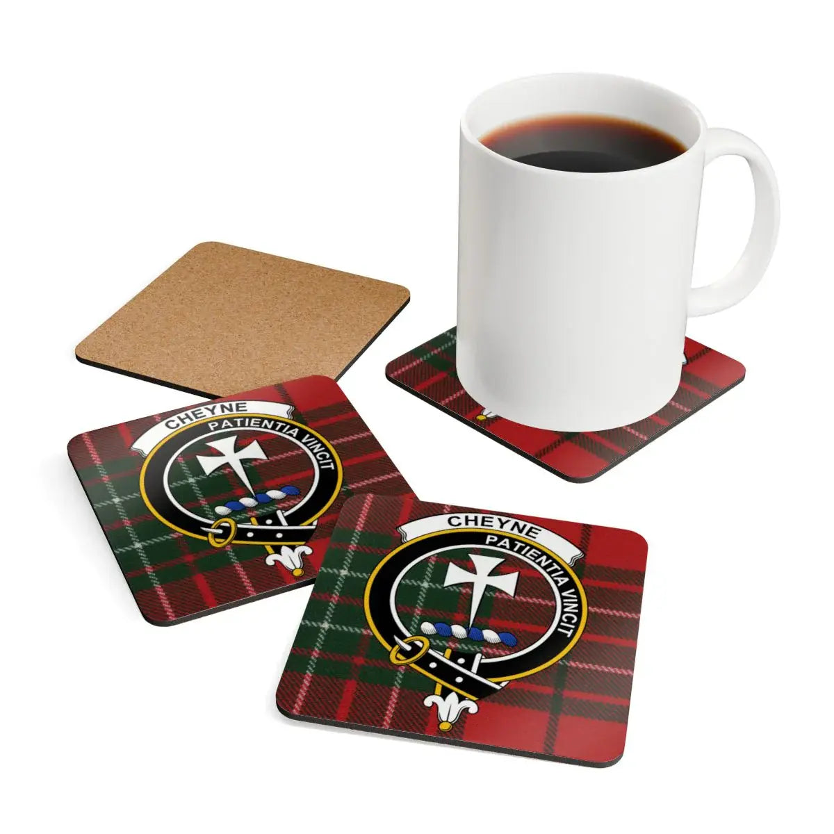 Cheyne Patientia Vincit Plaid Coasters product