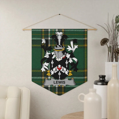 Custom Green Plaid Family Crest Wall Hanging product