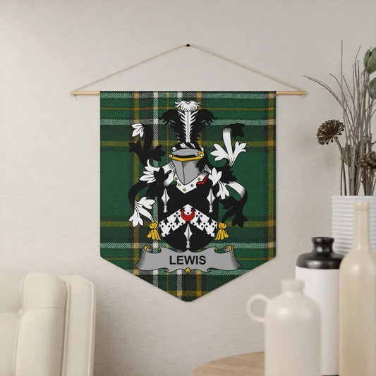 Custom Green Plaid Family Crest Wall Hanging product