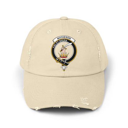 Matheson Clan Crest Scottish Distressed Baseball Cap - Celtic Ancestry Gifts