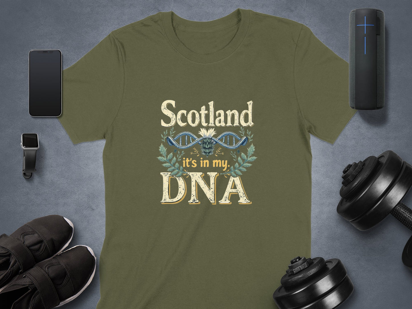 Scotland It's In My DNA Thistle Design Graphic T-Shirt - Living Stone Gifts