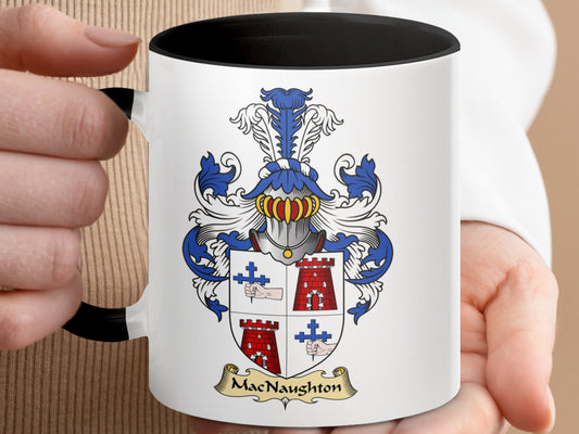 MacNaughton Scottish Clan Coat of Arms Accent Coffee Mug - Living Stone Gifts