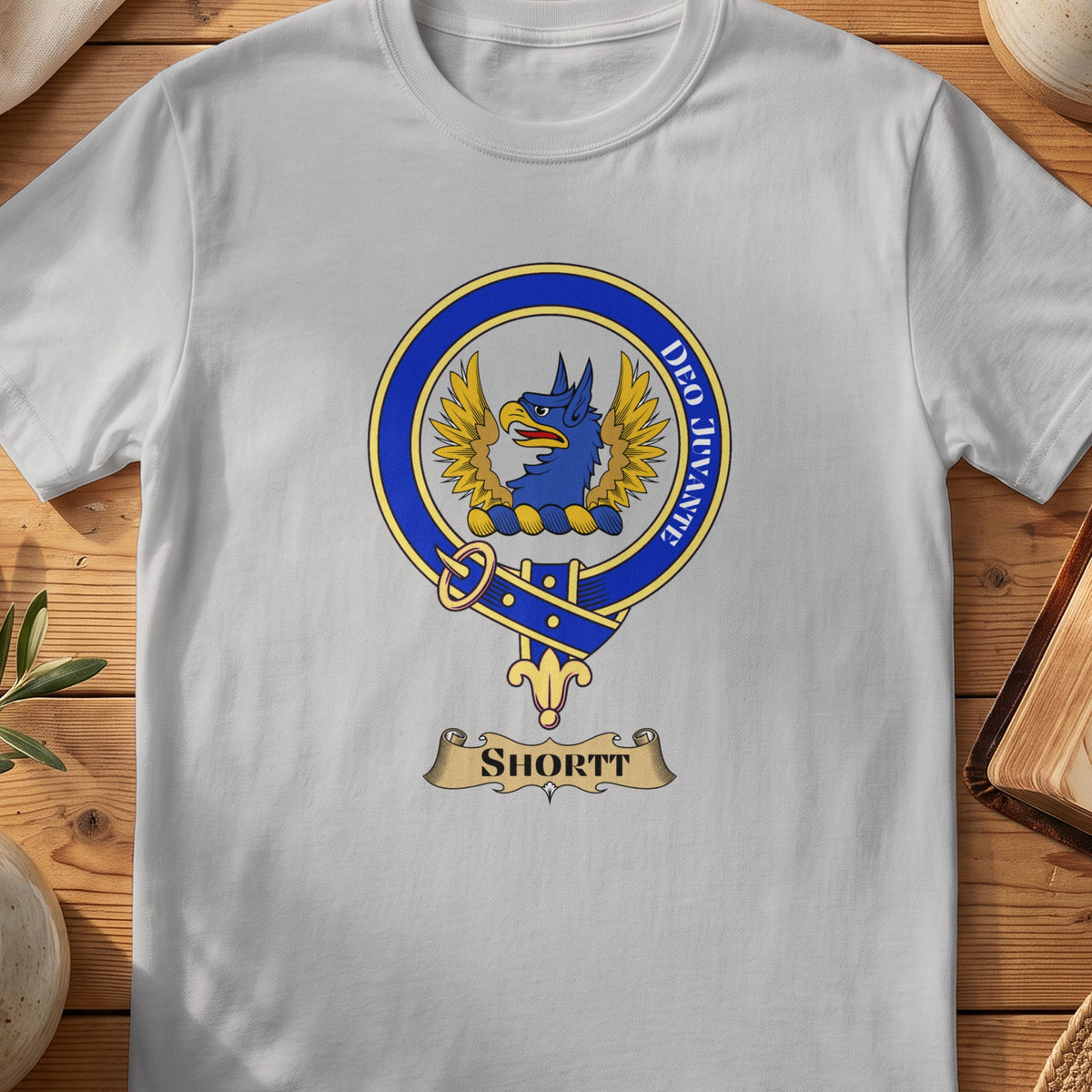 Shortt Scottish clan crest T-shirt in Sport Grey