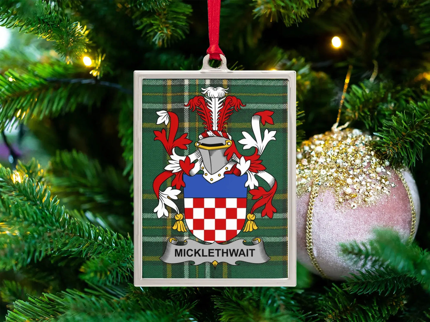 Micklethwait Family Crest Holiday Ornament product type