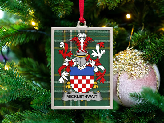 Micklethwait Family Crest Holiday Ornament product type