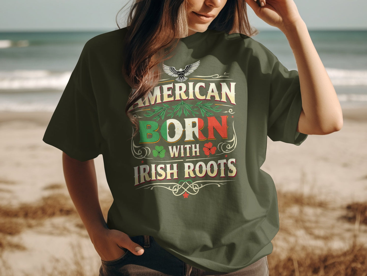 Celebrate Heritage with American Born Irish Roots T-Shirt - Living Stone Gifts