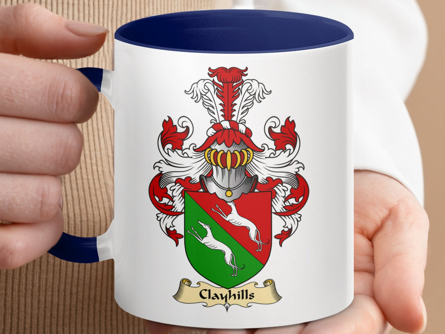 Clan Clayhills Scottish Coat of Arms Accent Coffee Mug - Living Stone Gifts