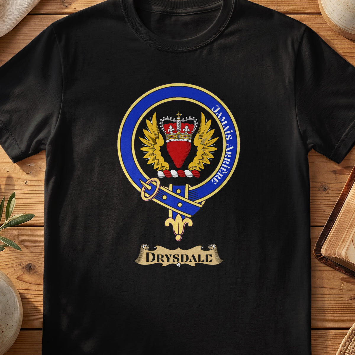 Drysdale Scottish clan crest T-shirt in black