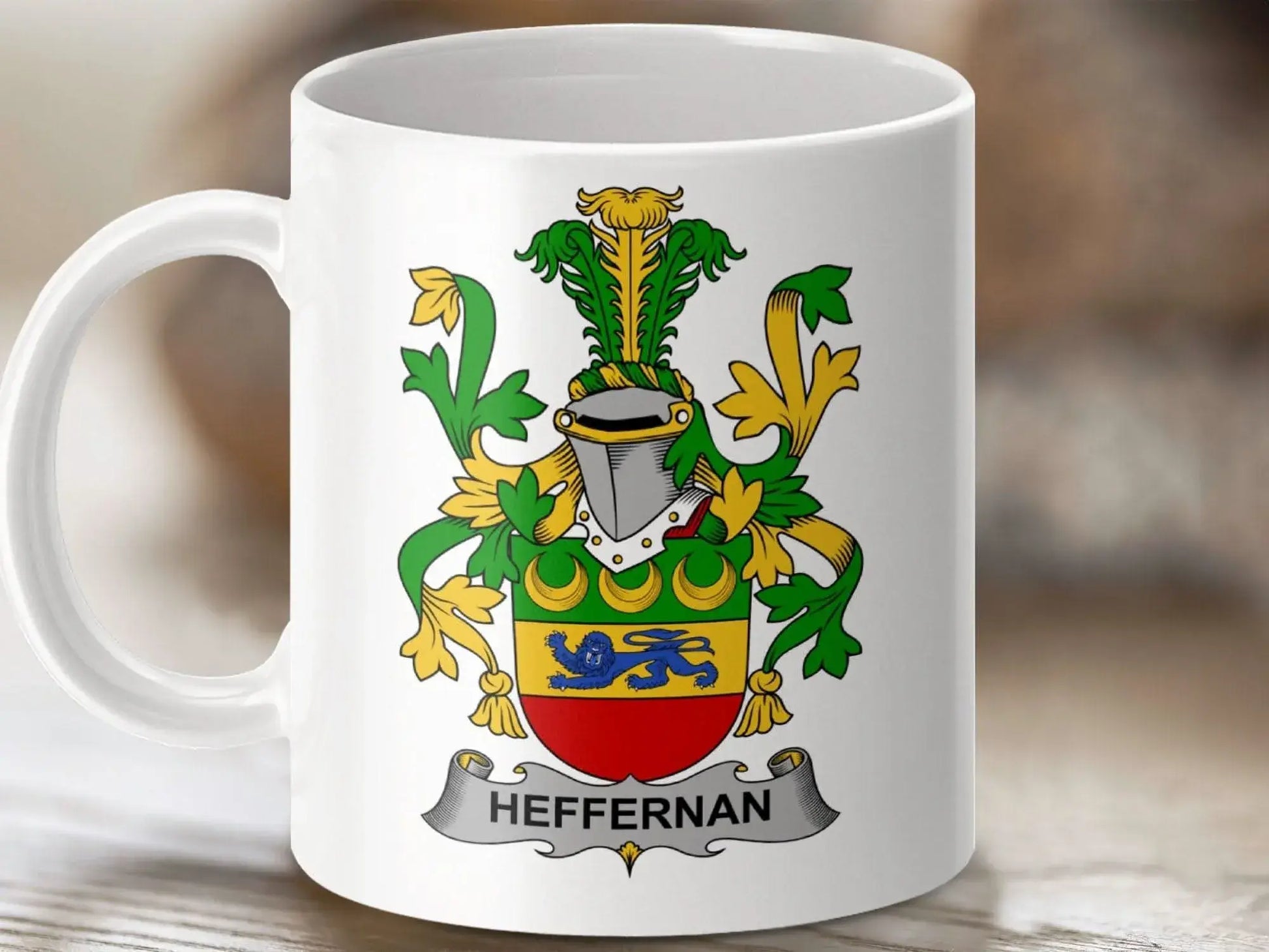 Heffernan Surname Irish Family Crest Mug - Celtic Ancestry Gifts