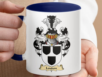 Clan Loudon Scottish Clan Surname Coat of Arms Mug - Living Stone Gifts