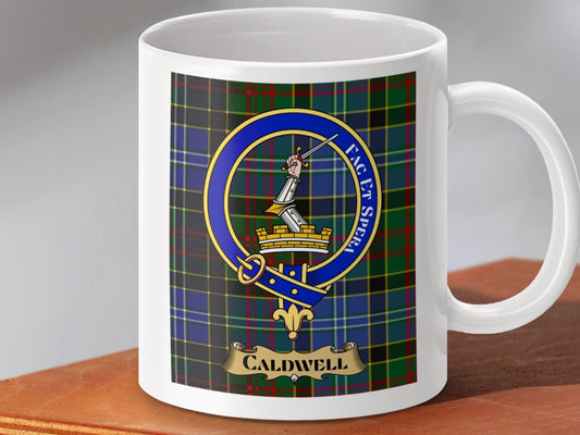 Caldwell Scottish Clan Emblem Tartan Mug product type