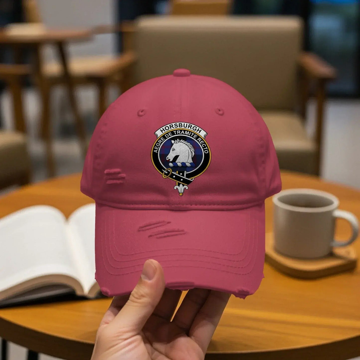 Stylish Pink Distressed Baseball Cap Trendy Headwear product type