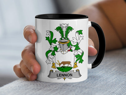 Lennon Surname Irish Coat of Arms Mug - Living Stone Gifts