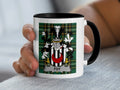 Foy Irish heritage mug with black handle and family crest