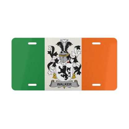 Irish Flag Walker Family Crest Custom License Plate product type
