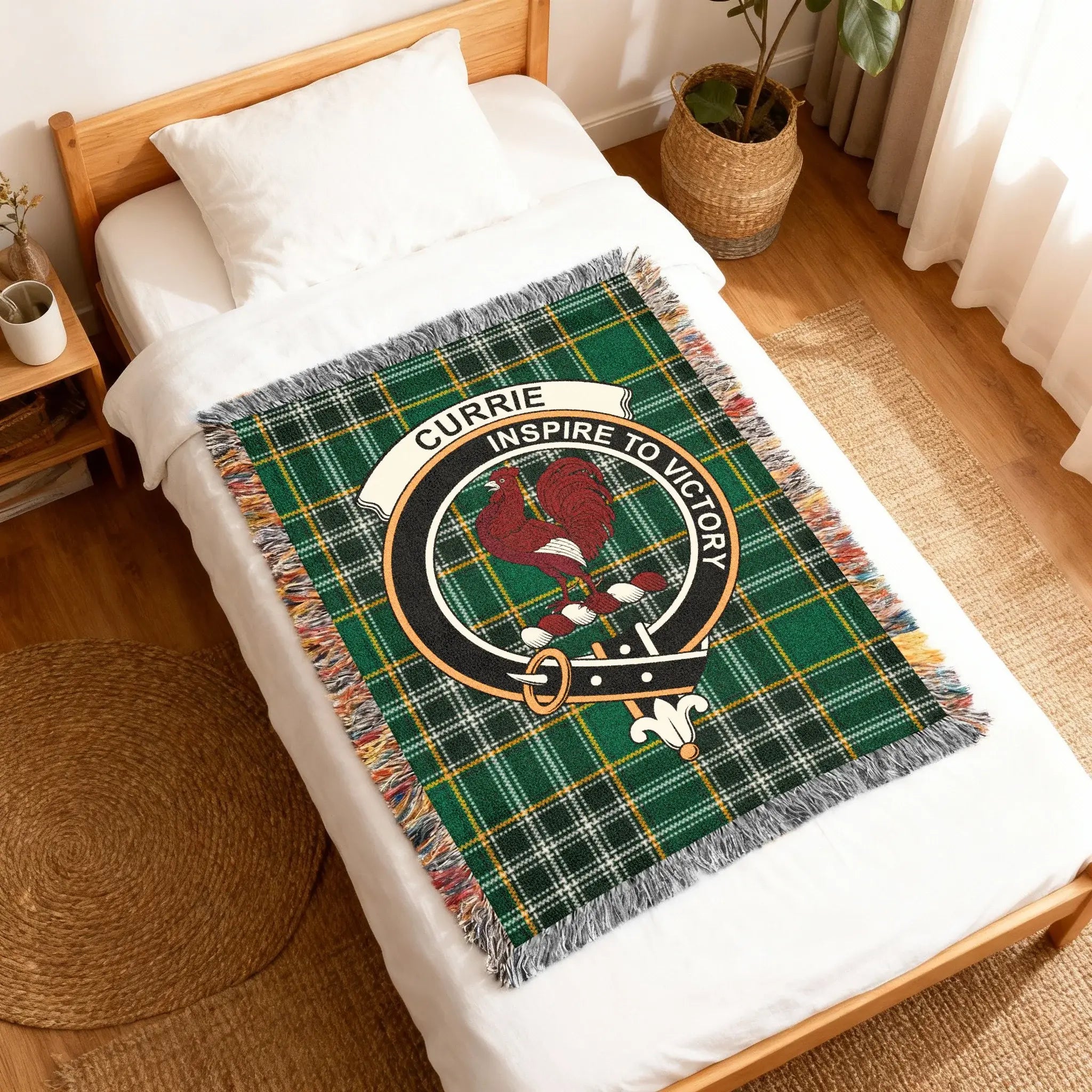 Currie Clan Inspire to Victory Tartan Blanket