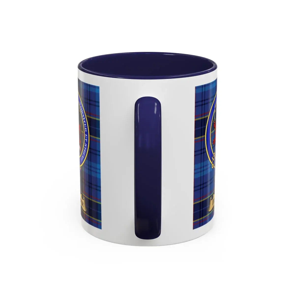 Dempster clan crest mug shown in 11 oz and 15 oz sizes