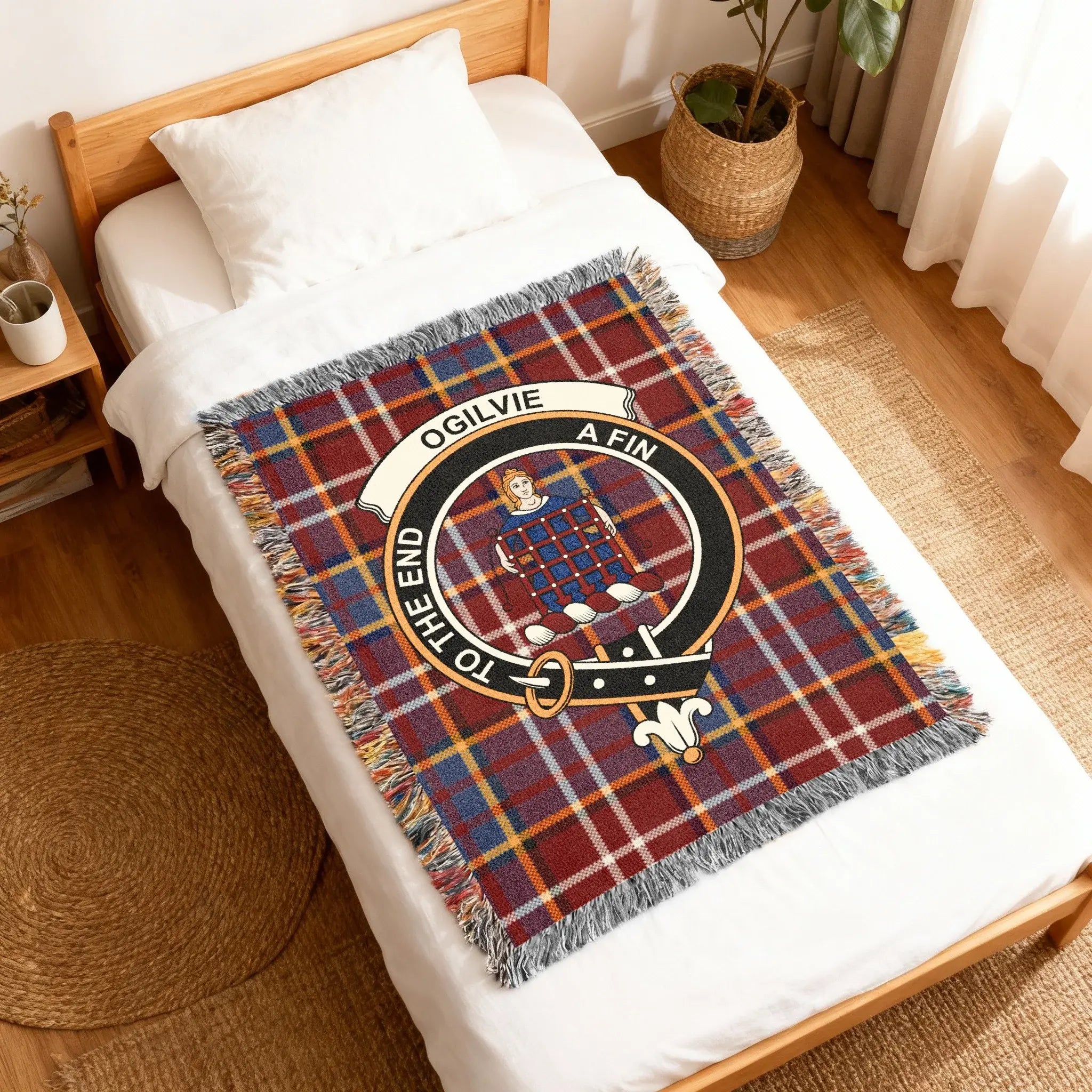 Ogilvie Tartan Plaid To the End A Fin Blanket