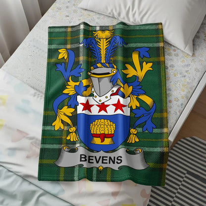 Personalized Bevins Family Crest Blanket product