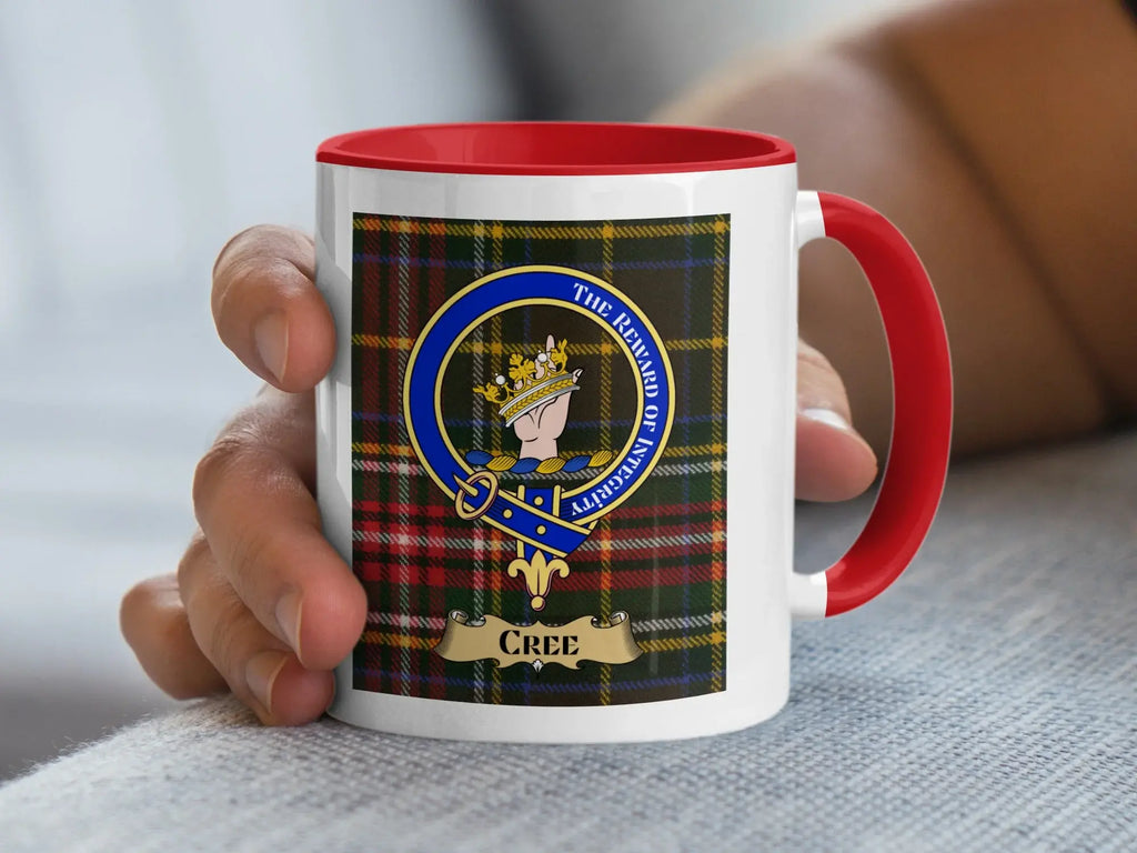 Cree family crest ceramic mug for everyday coffee and tea