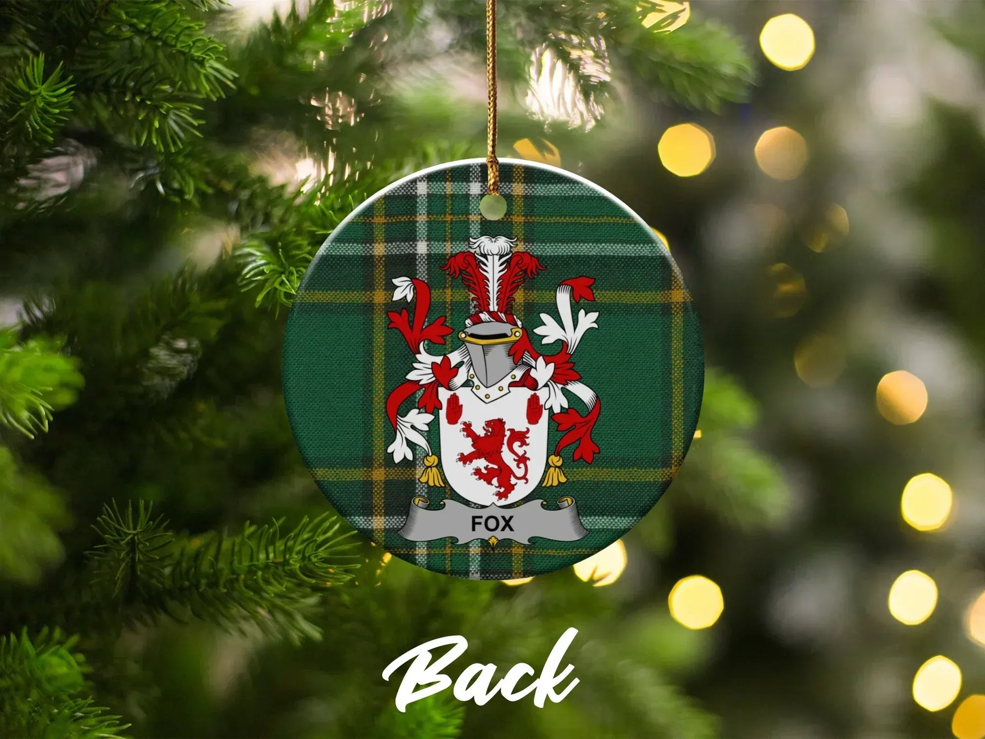 Elegant Holiday Ornament with Fox Crest product type