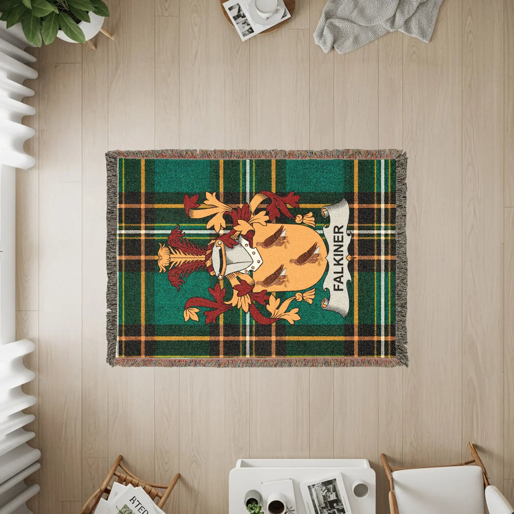 FALKINER Family Crest Tartan Plaid Pattern Blanket product type