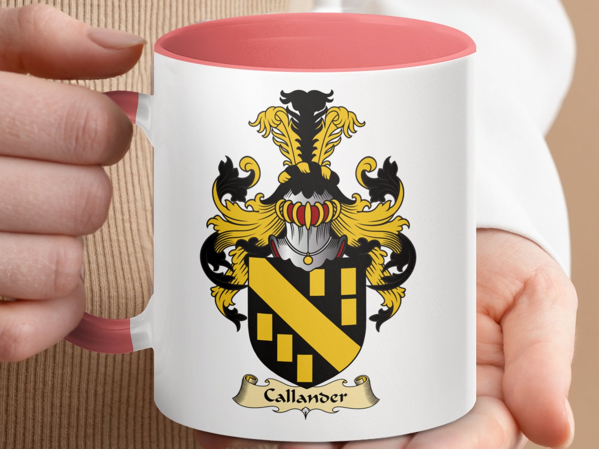 Clan Callander Scottish Coat of Arms Accent Coffee Mug - Living Stone Gifts