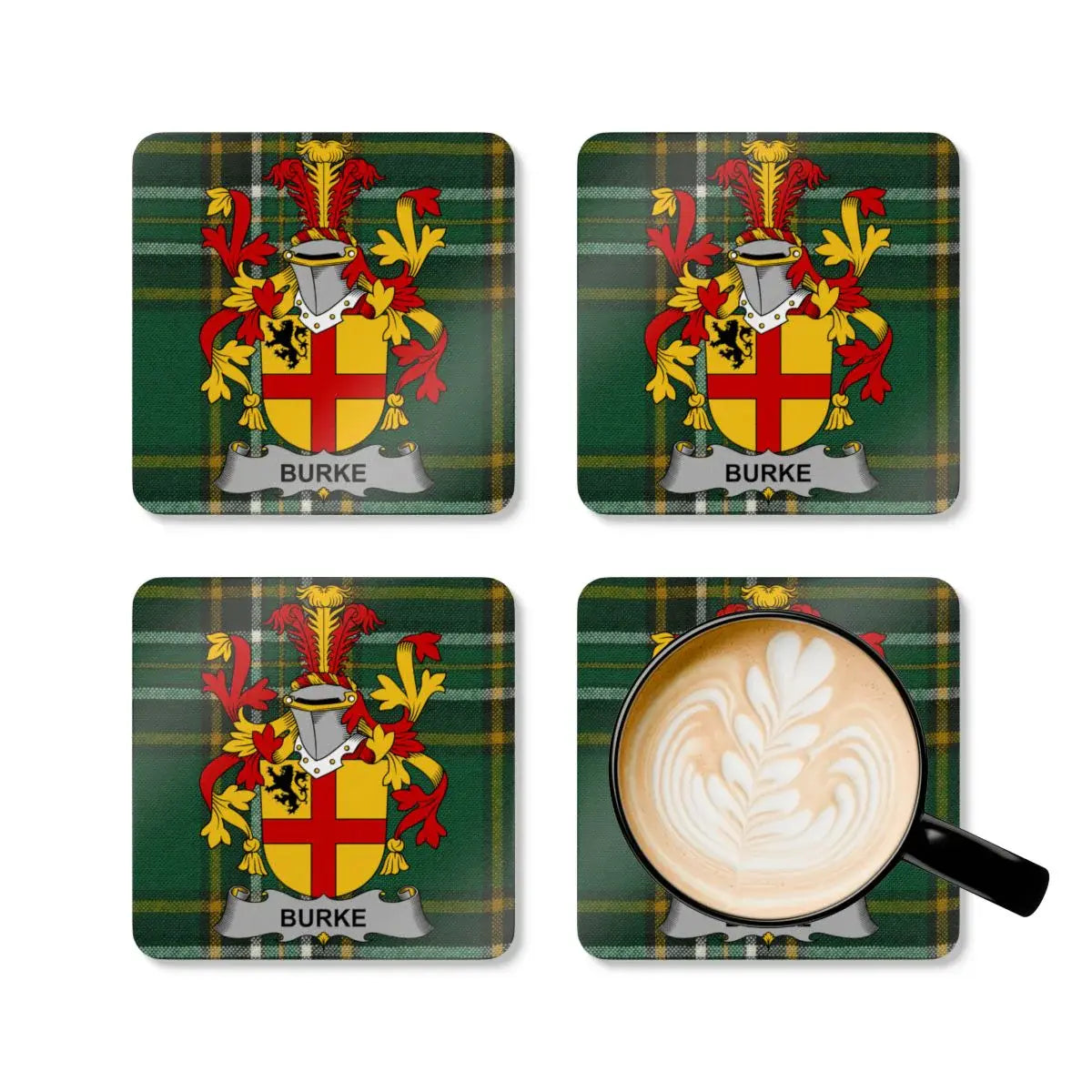 Custom Burke Family Crest Coaster Set product