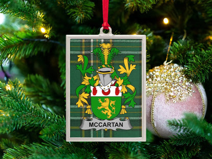 McCartan Family Crest Christmas Tree Ornament product