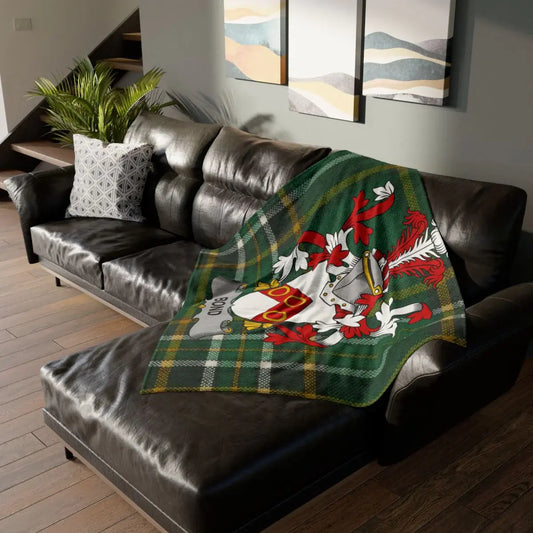 Crest and Plaid Design Cozy Blanket product