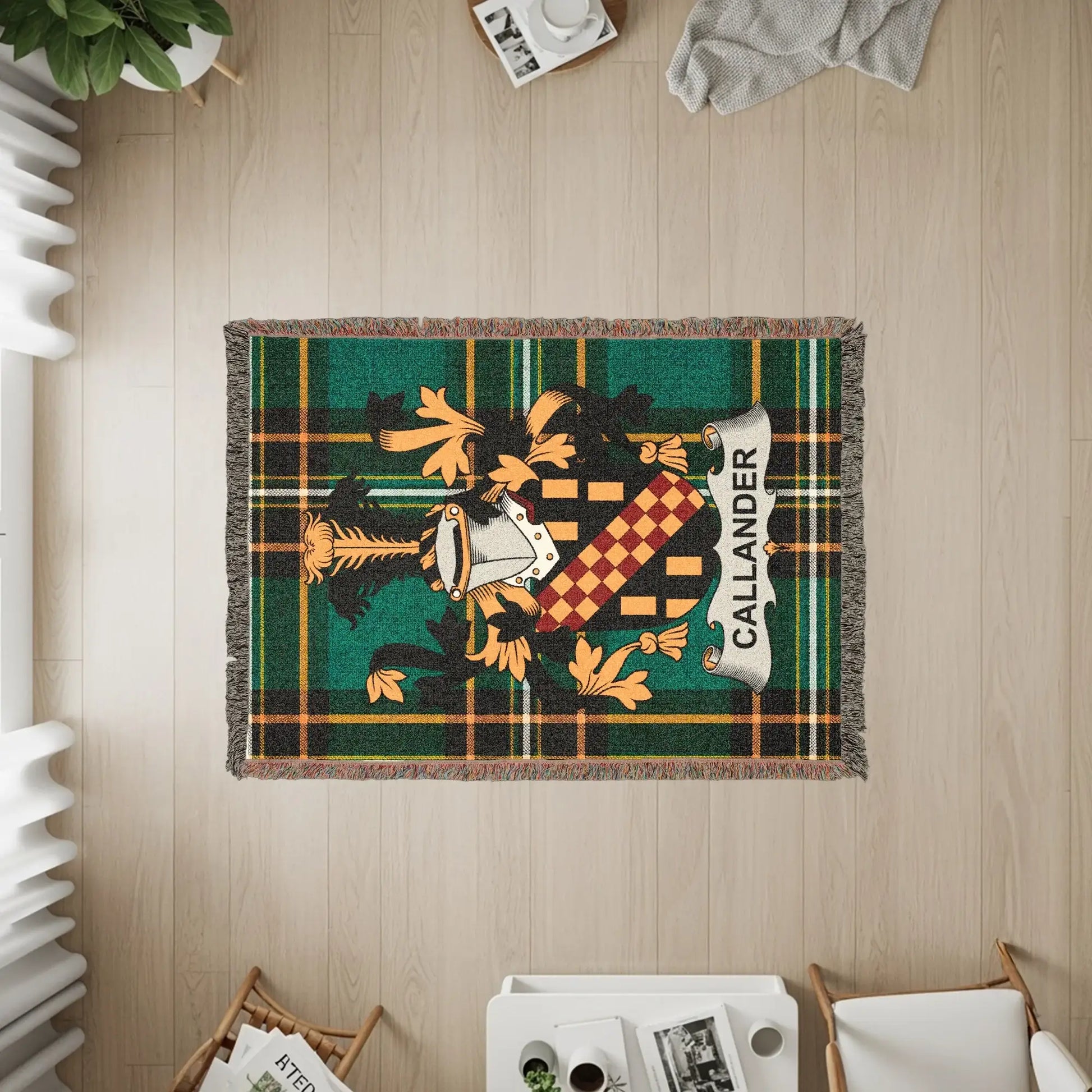 CALLANDER tartan crest woven throw blanket product type