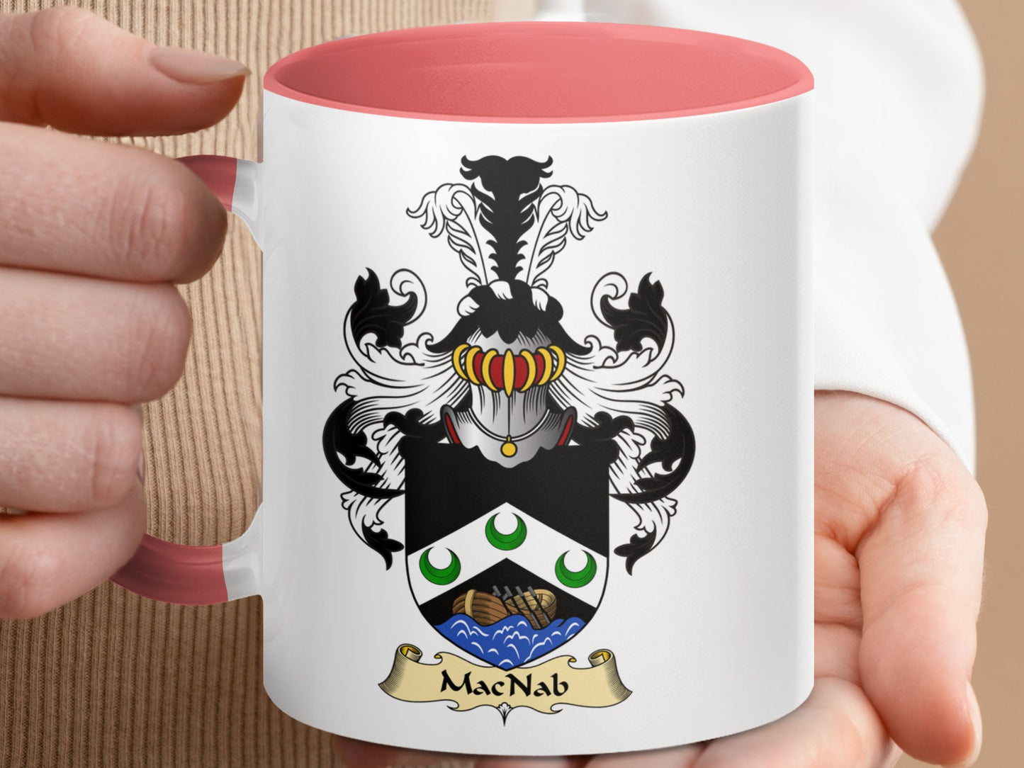 MacNab Scottish Family Crest Heraldry Design Mug - Living Stone Gifts